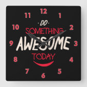 今日は何か素晴らしする スクエア壁時計 (正面)