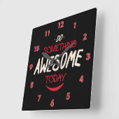 今日は何か素晴らしする スクエア壁時計 (傾斜)