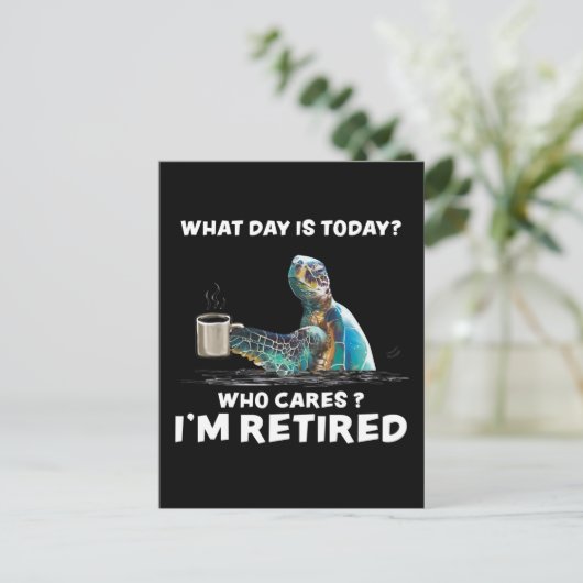 今日は何の日かカメの海気に ポストカード (スタンド正面)