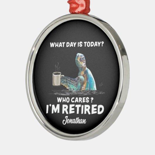 今日は何の日かカメの海気に メタルオーナメント (左)