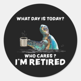 今日は何の日かカメの海気に ラウンドシール