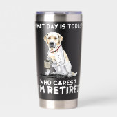 今日は何の日だ気にってラブラ退職したドル 保温保冷タンブラー (正面)