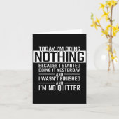 今日は何もしない - 面白い怠け者のクリスマス カード (黄色い花)