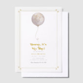 今日は俺の日だ!誕生日パーティー ベラム紙招待状 (オフセット)