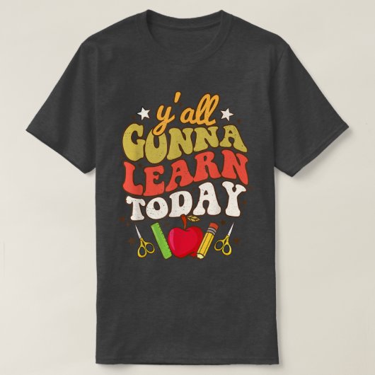 今日は全て学の先生はシおもしろいョに Tシャツ (デザイン正面)