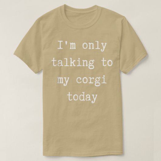 今日は内向的なコーギと話してるおもしろいだけだ Tシャツ (デザイン正面)