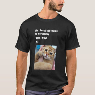 今日は出社できません 上司 猫の飼い主のための面白いデザイン Tシャツ