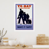 今日は別の日だ~安全に過ごせ!ヴィンテージ安全性 ポスター (キッチン)