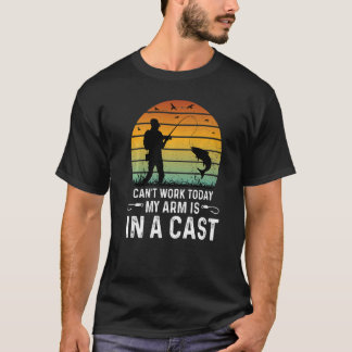 今日は動けない私の腕はキャスト魚釣りアパー Tシャツ