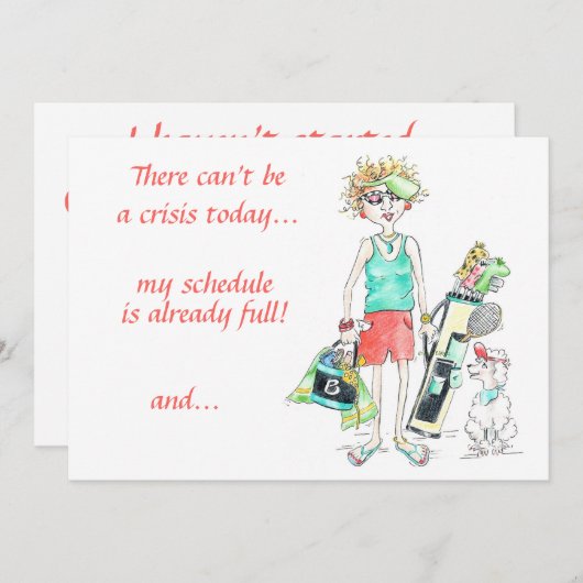 今日は危機は起きない…レディユーモアのある文字 シーズンカード (正面/裏面)