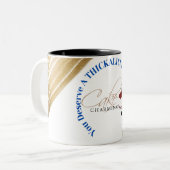 今日は厚いクッキーが値打ちだ！ ツートーンマグカップ (正面左)