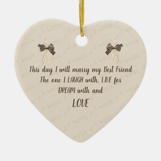 今日は友人と結婚す最高のる セラミックオーナメント (正面)