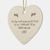 今日は友人と結婚す最高のる セラミックオーナメント (左)