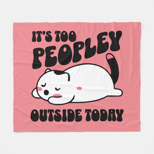 今日は外は人が多すぎる フリースブランケット (正面(横))