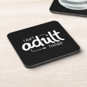 今日は大人おもしろいにならない白黒引用文ことわざ コースター (左側)