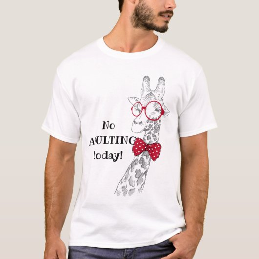 今日は大人にならない!おもしろキリン Tシャツ (正面)