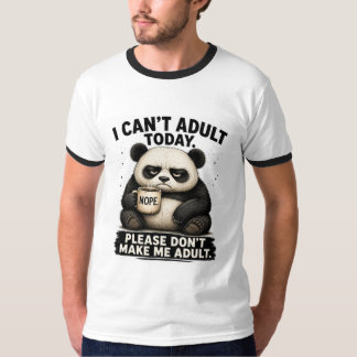 今日は大人になるのが無理 – パンダの面白いサルカスティックコーヒー Tシャツ
