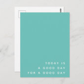 今日は好い日だ |ティール(緑がかった色)モダン前向き引用文 ポストカード (正面/裏面)