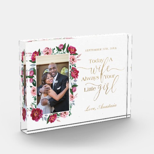 今日は妻、常に小さな女の子フローラ フォトブロック (左)