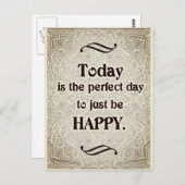今日は完璧な日だ – 前向き引用文 ポストカード (正面/裏面)