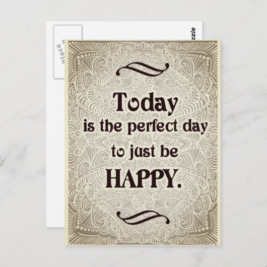 今日は完璧な日だ – 前向き引用文 ポストカード (正面/裏面)