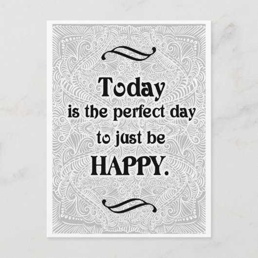今日は完璧な日だ – 前向き引用文 ポストカード (正面)