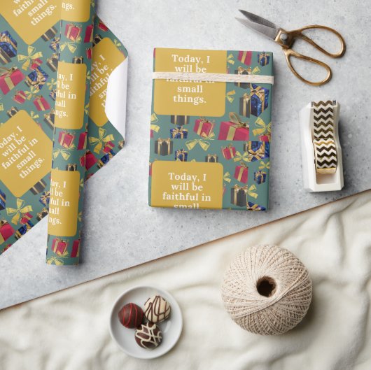 今日は小事に忠義を尽くす。 ラッピングペーパー (クラフト)