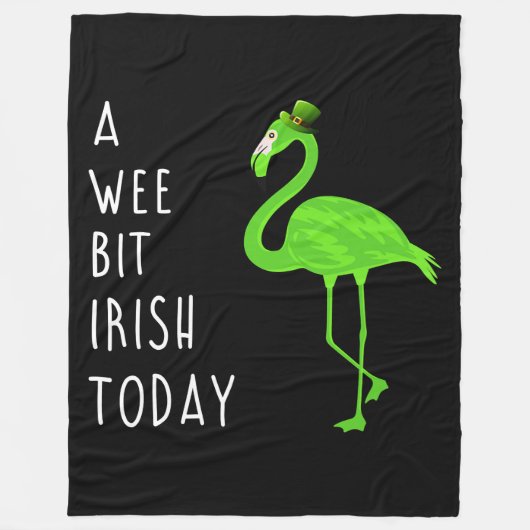今日は少しアイルランド | St. Patty's Day Flamingo フリースブランケット (正面)