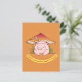 今日は幸せになるための完璧な日かわいいキノコ ポストカード (スタンド正面)