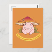 今日は幸せになるための完璧な日かわいいキノコ ポストカード (正面/裏面)