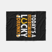 今日は幸運な日だ飲 フリースブランケット (正面(横))