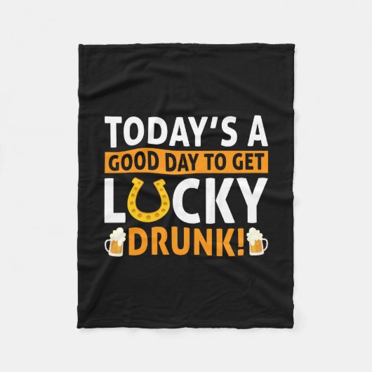 今日は幸運な日だ飲 フリースブランケット (正面)