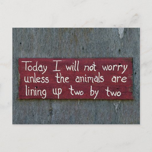 今日は心配しないサイン ポストカード (正面)