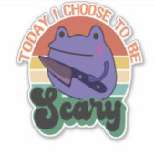 今日は怖い面白いハロウィーンカエルに選ぶ シール (正面)