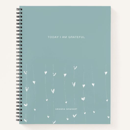 今日は感謝の引用文ハートノート ノートブック (正面)