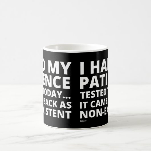 今日は我慢の試みが…皮おもしろい肉  コーヒーマグカップ (中央)