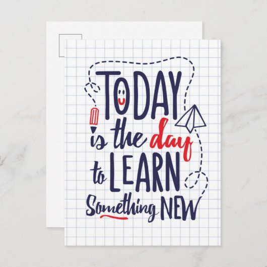 今日は新しい何かを学ぶ日です ポストカード (正面/裏面)