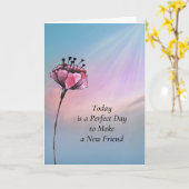 今日は新しい友だちを作る カード (黄色い花)