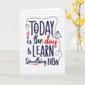 今日は新しい学日だ カード (黄色い花)