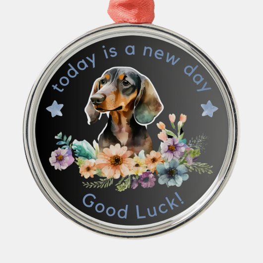 今日は新しい日だ メタルオーナメント (正面)