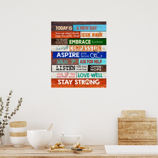 今日は新しい日のナース 感動的 ポスター (キッチン)