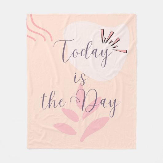 今日は日 フリースブランケット (正面)