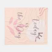 今日は日 フリースブランケット (正面(横))