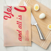 今日は明日の飾りタオル キッチンタオル (四つ折り)