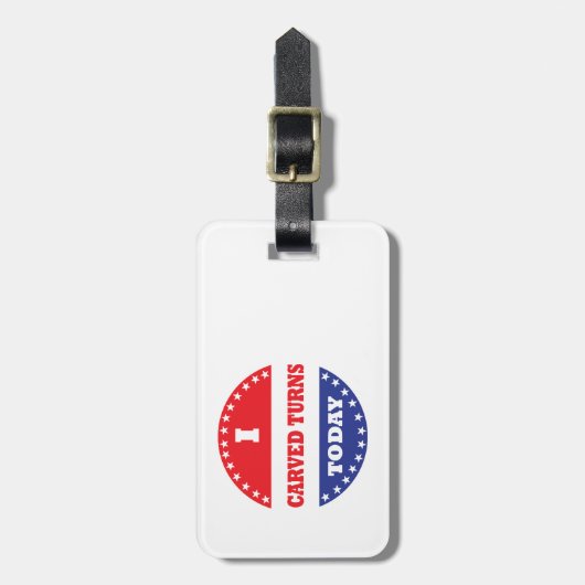 今日は曲り目を彫った ラゲッジタグ (正面縦)