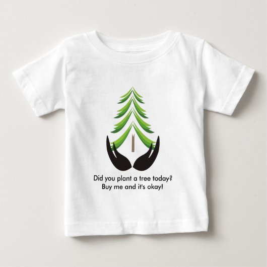 今日は木を植えたの？ ベビーTシャツ (正面)