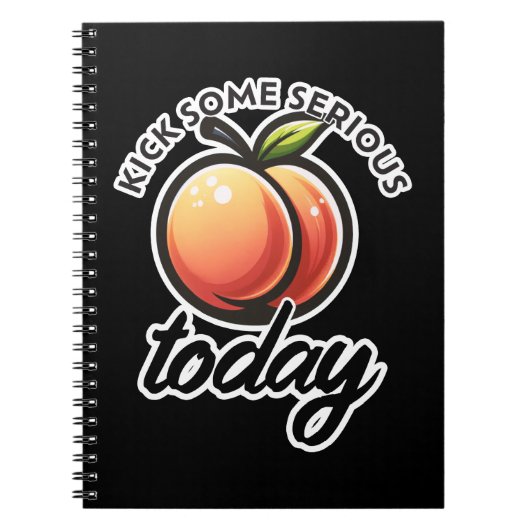 今日は本気でやるぞ Peach Booty 強いお尻 ノートブック (正面)