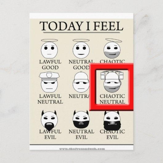 今日は混沌としたニュートラル ポストカード (正面)