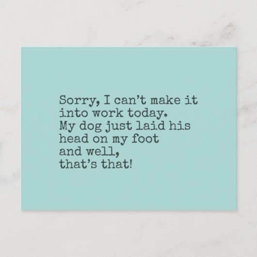 今日は無理だ ポストカード (正面)