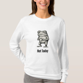 「今日は無理」ユーモアたっぷりの不機嫌なコーヒー好きのカエル Tシャツ